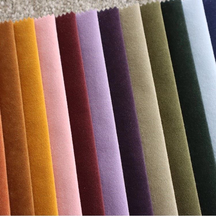 Multi Solid Color Plain Velvet Fabric For Luxury Sofa Decor factory